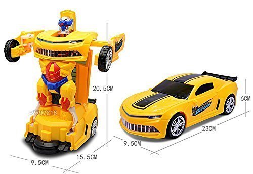 Multifunctional Automatic Car Transforming Robot Toy with Lights and Music For Kids with Box