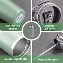 Large Capacity 304 Stainless Steel Insulated Thermal Cup with Straw Portable Outdoor Car Cooling Cup Home Goods Insulation