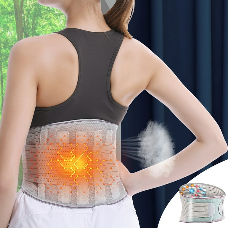 Heating Lower Back Support Belt for Pain Relief Magnetic Therapy Waist Wrap Adjustable Heating Lumbar Support with Box for Men and Women Herniated Disc Sciatica Scoliosis