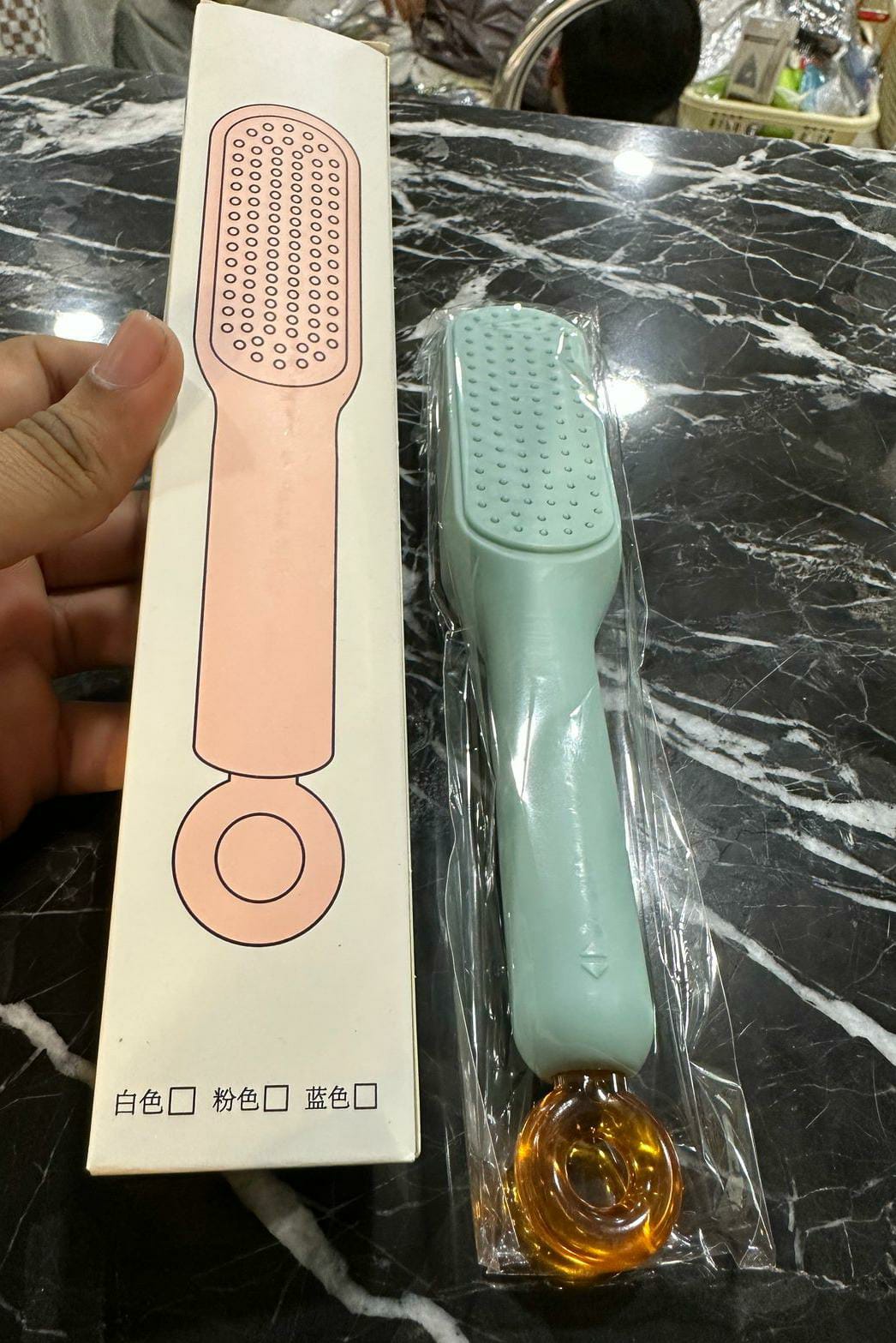 Lovely Travel Size Portable Anti-static Extension Hair Massage Comb Self-cleaning Detangling Hair Brush