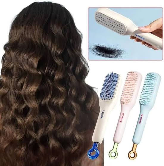 Lovely Travel Size Portable Anti-static Extension Hair Massage Comb Self-cleaning Detangling Hair Brush