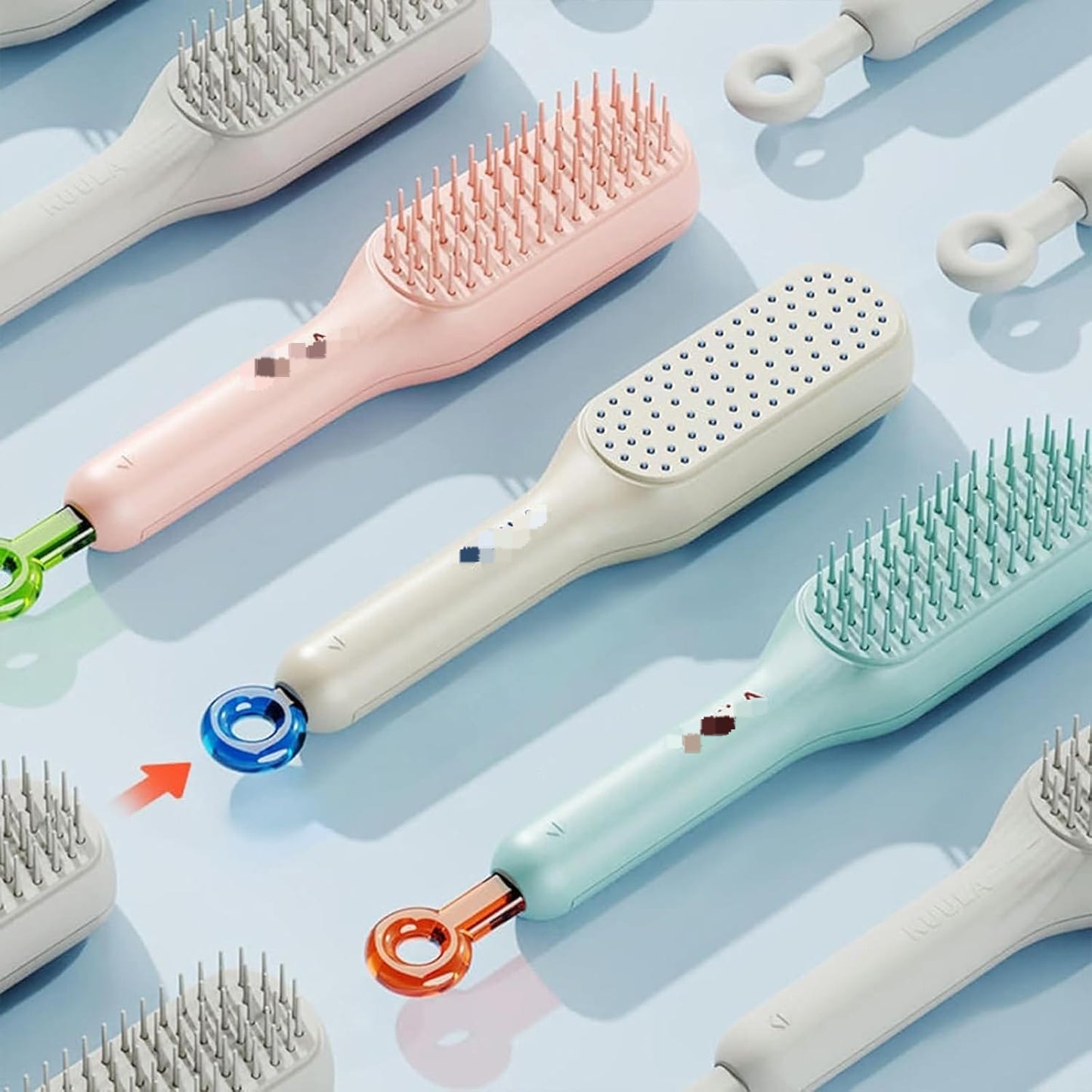 Lovely Travel Size Portable Anti-static Extension Hair Massage Comb Self-cleaning Detangling Hair Brush