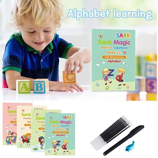 Reusable Magic English Tracing Copybooks for Kids - 04 Pcs