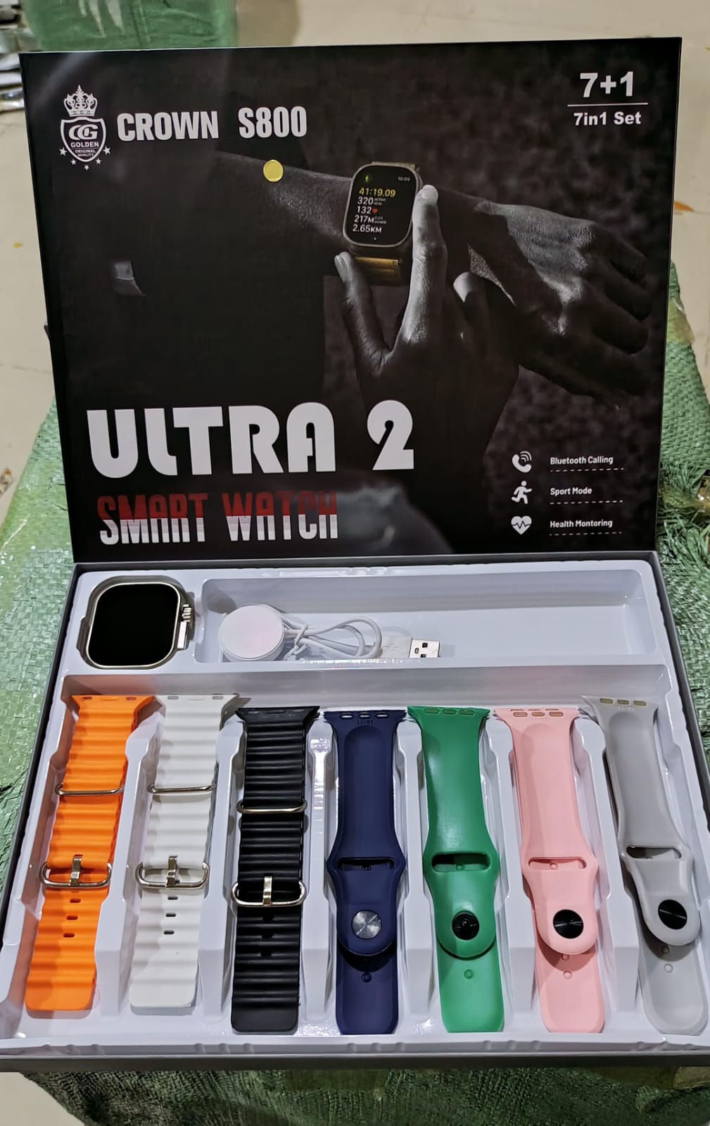 (7 in 1) Multi belt smart watch with wireless charging