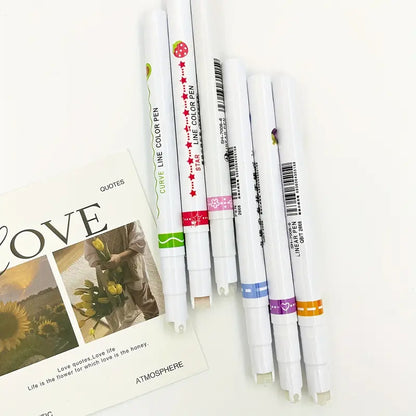 Linear Roller Design Color Pen (Pack of 6)