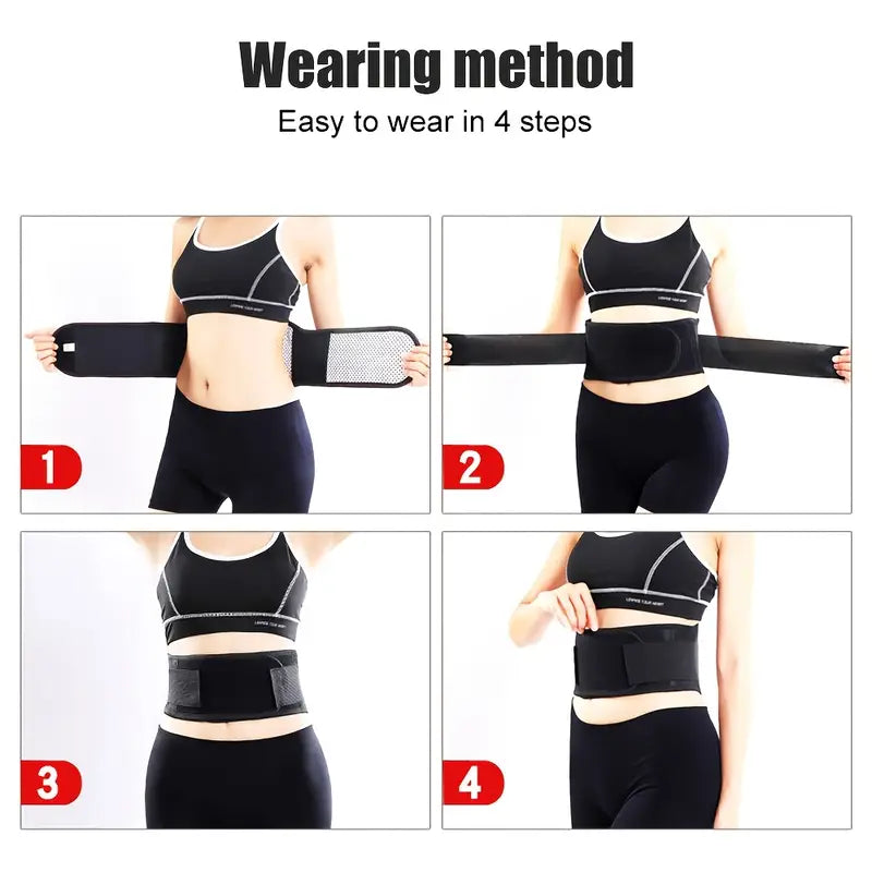 Heating Lower Back Support Belt for Pain Relief Magnetic Therapy Waist Wrap Adjustable Heating Lumbar Support with Box for Men and Women Herniated Disc Sciatica Scoliosis