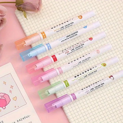 Linear Roller Design Color Pen (Pack of 6)
