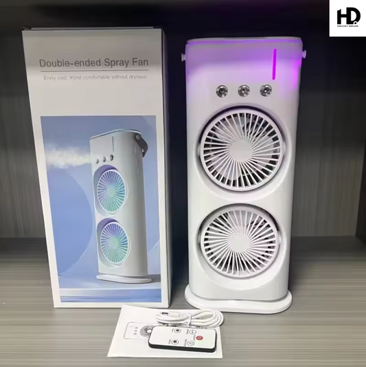 Dual Head Rechargeable Mist Fan – 3 Speeds