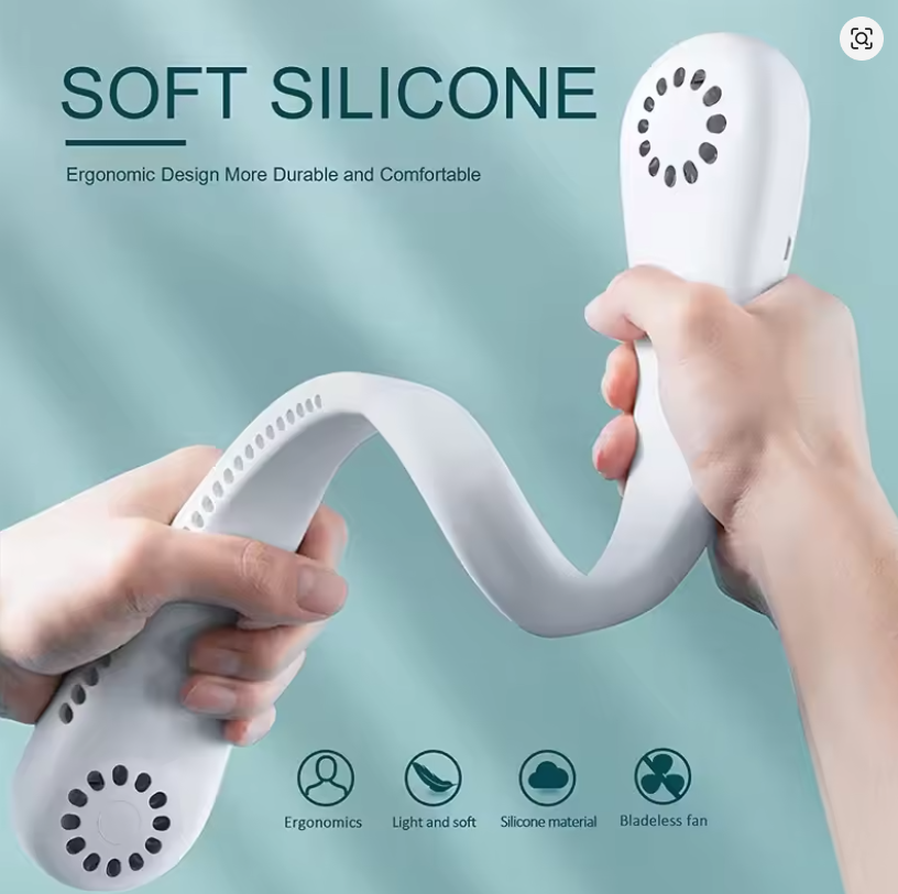 Portable Bladeless Neck Fan – Rechargeable, 3-Speed Cooler