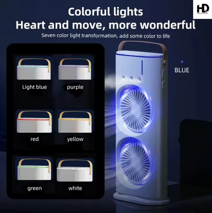 Dual Head Rechargeable Mist Fan – 3 Speeds