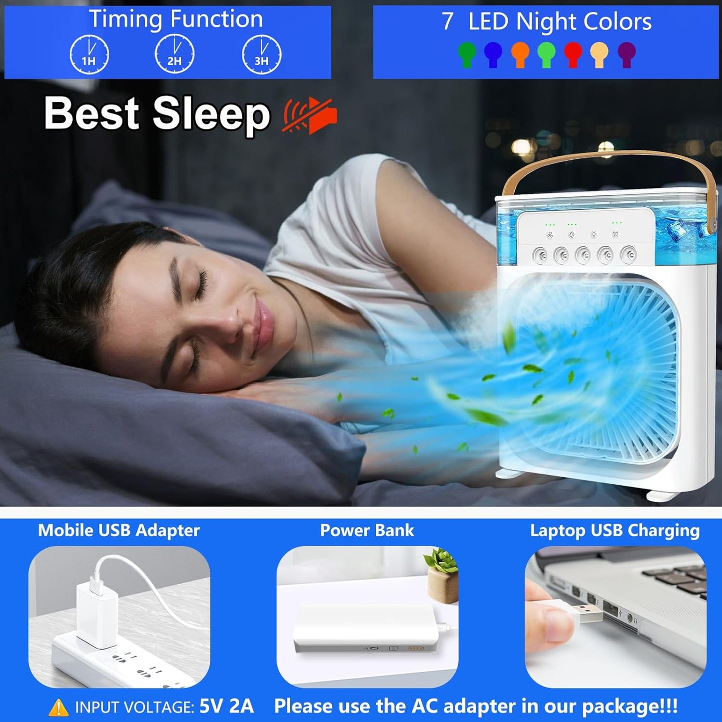 4-in-1 Mini Portable Mist Air Cooler
