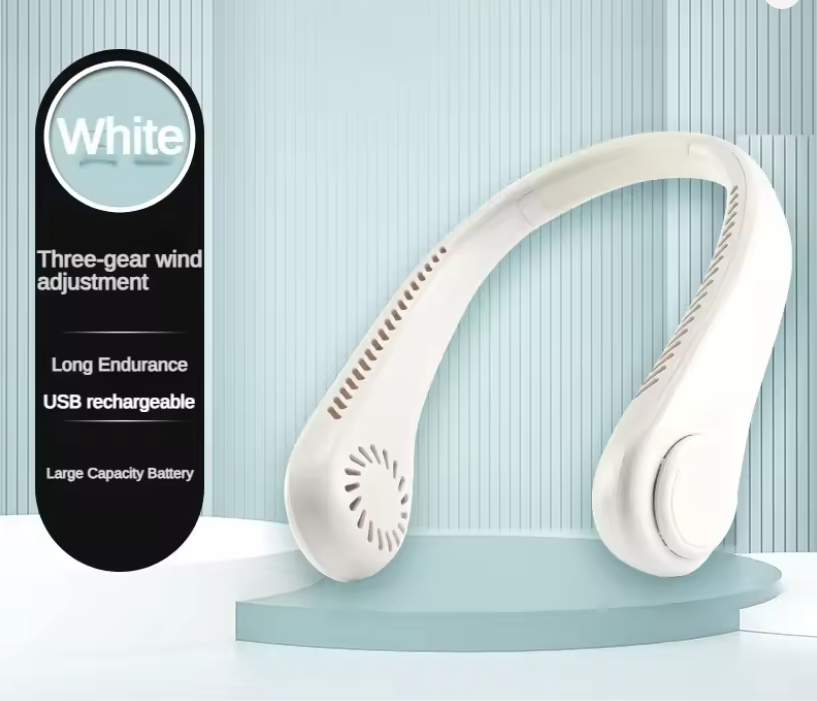 Portable Bladeless Neck Fan – Rechargeable, 3-Speed Cooler