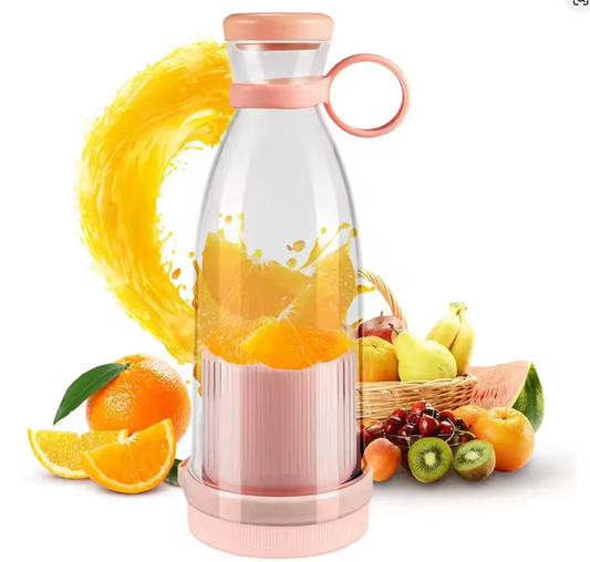 Mini Rechargeable Portable Electric Fruit Blender - 350ML - Random Color