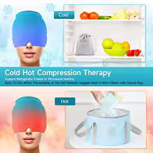 Form Fitting Gel Ice Headache Migraine Relief Hat Cold Compress Therapy Cap Ice Head Wrap Pack Mask for Tension Sinus Stress