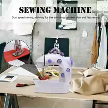Small Portable Electric Sewing Machine, Household Mobile Fully Automatic Beginner's Small Desktop Multifunctional Locksmith