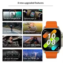 Smartwatch 7in1 Strap 9 Ultra Smartwatch 2.2 HD screen Heart rate monitoring NFC Smartwatch Gift for men and women