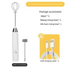 handheld egg beater, dual stick wireless milk frother, mini portable blender, 3-speed kitchen tool, food mixer