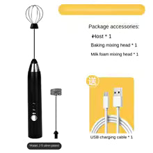 handheld egg beater, dual stick wireless milk frother, mini portable blender, 3-speed kitchen tool, food mixer