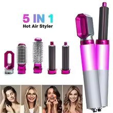 Hair Dryer 5-In-1 Electric Hair Comb Negative Ion Straight Curler Brush Blow Dryer Air Comb Removable Brush Kit Tool
