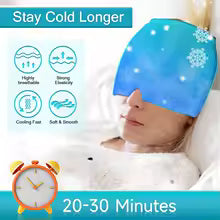 Form Fitting Gel Ice Headache Migraine Relief Hat Cold Compress Therapy Cap Ice Head Wrap Pack Mask for Tension Sinus Stress