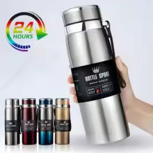 1000ml Thermal Water Bottle Thermos Vacuum Flask Double Stainless Steel Coffee Tea Insulated Cup (Leakage-Proof for Office