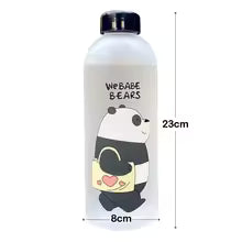 1000ml Cute Panda Bear Cup Plastic Transparent Frosted Cartoon Drinkware Waterbottle with Straw Leak-proof Cups For Home Travel