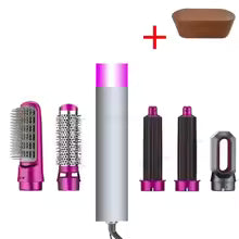 Hair Dryer 5-In-1 Electric Hair Comb Negative Ion Straight Curler Brush Blow Dryer Air Comb Removable Brush Kit Tool