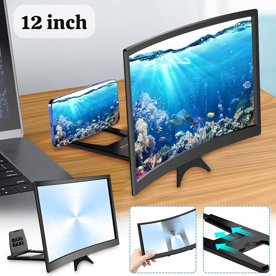 12 inch 3D Cell Phone screen projector HD Expander Enlarge Curved Screen Magnifier Amplifier For Mobile Phone Video