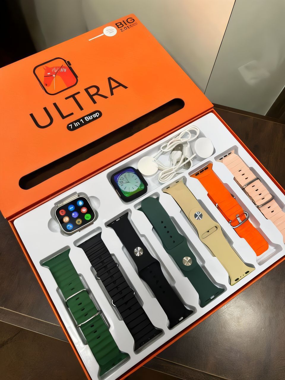 Smartwatch 7in1 Strap 9 Ultra Smartwatch 2.2 HD screen Heart rate monitoring NFC Smartwatch Gift for men and women