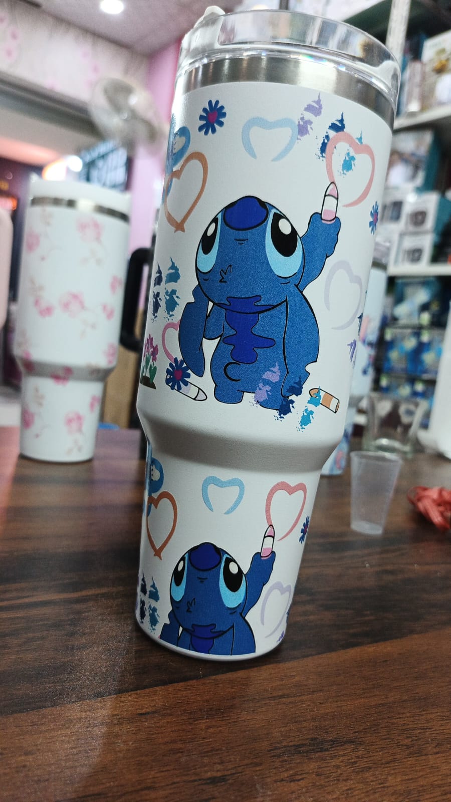 Stainless Steel Car Cup Cute Cartoon Anime Character Stitch Large Capacity Suitable For Long-Distance Use Children'S Gift