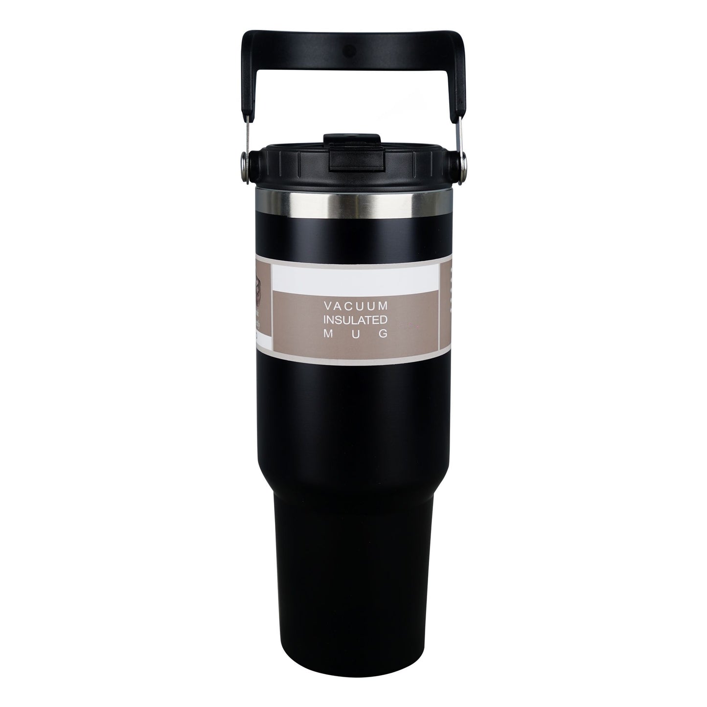 Flip-top straw cup 40 oz built-in straw and handle travel mug stand insulated stainless steel cup BPA free