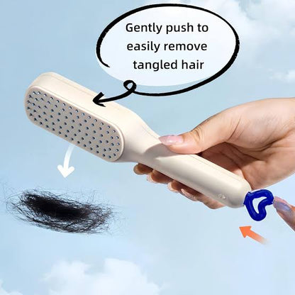 Lovely Travel Size Portable Anti-static Extension Hair Massage Comb Self-cleaning Detangling Hair Brush