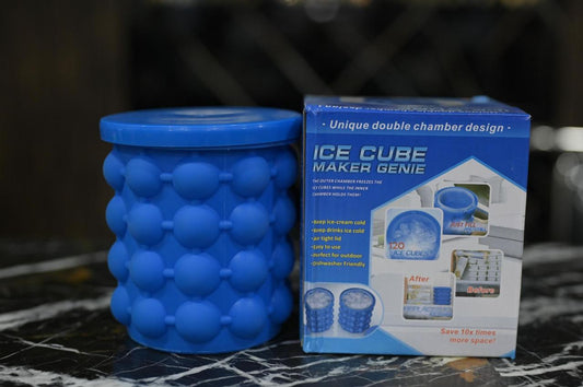 Ice Cube Maker Genie Silicone Ice Travel Bucket