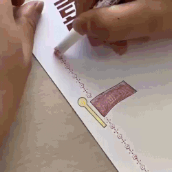 Linear Roller Design Color Pen (Pack of 6)