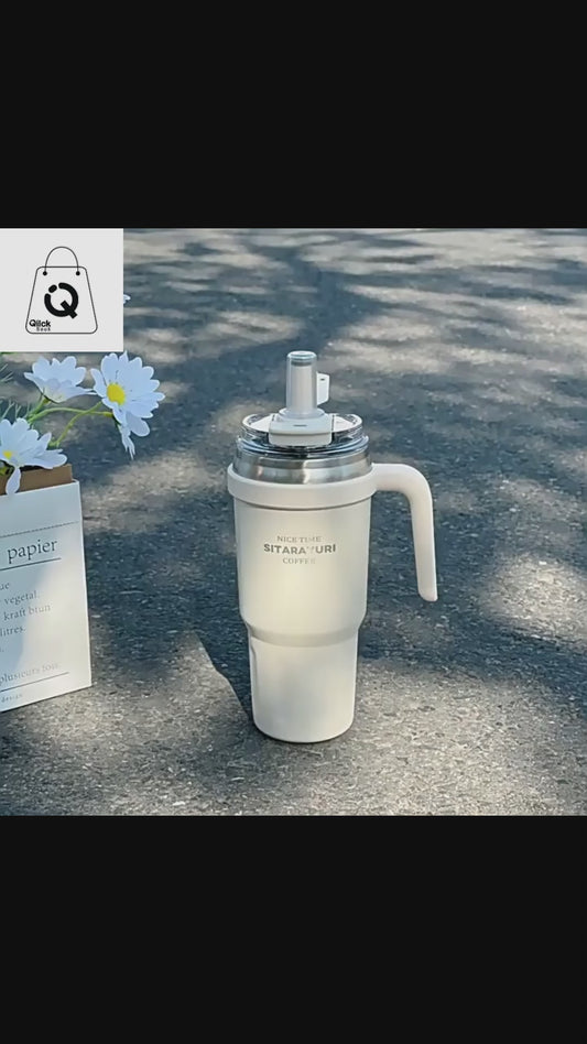 Large capacity handle, stainless steel insulated cup, cold cup, car cup, coffee cup, travel cup