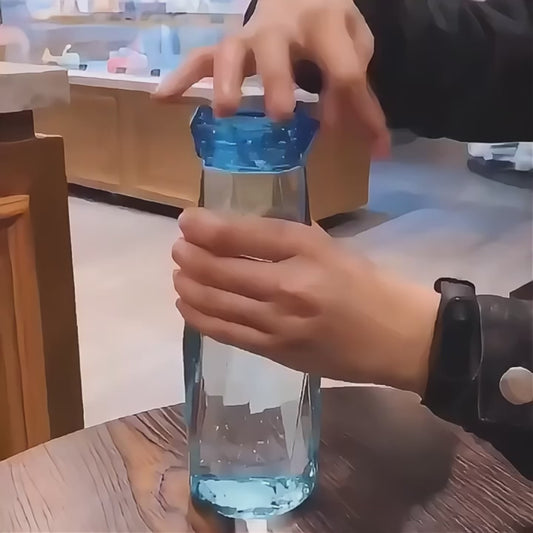 500ml Transparent Glass Water Bottles BPA Free Creative Frosted Water Bottle with Portable Rope Travel Tea Cup