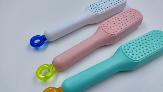 Lovely Travel Size Portable Anti-static Extension Hair Massage Comb Self-cleaning Detangling Hair Brush