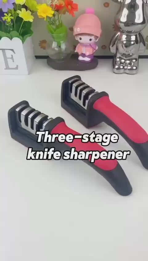 3 Steps Manual Knife/Scissors Sharpener with Box