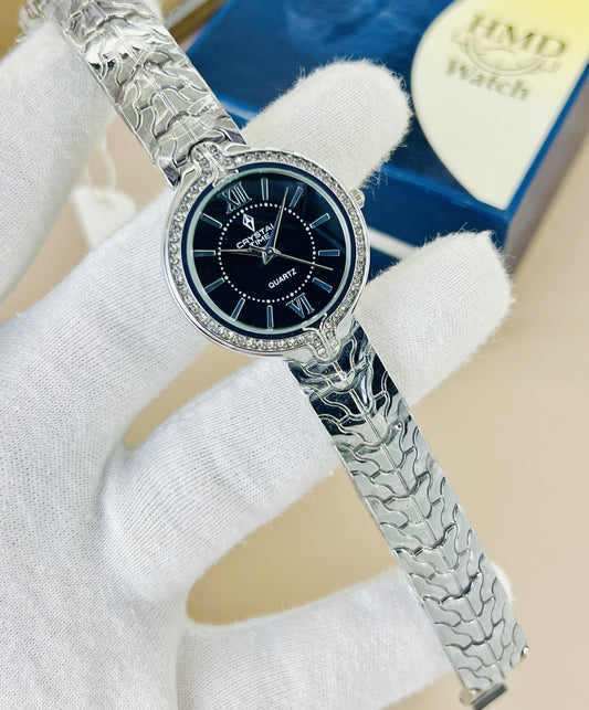 CRYSTAL TIME BRAND 
STAINLESS STEEL CHAIN 
STONE CASE 
 WITH BOX