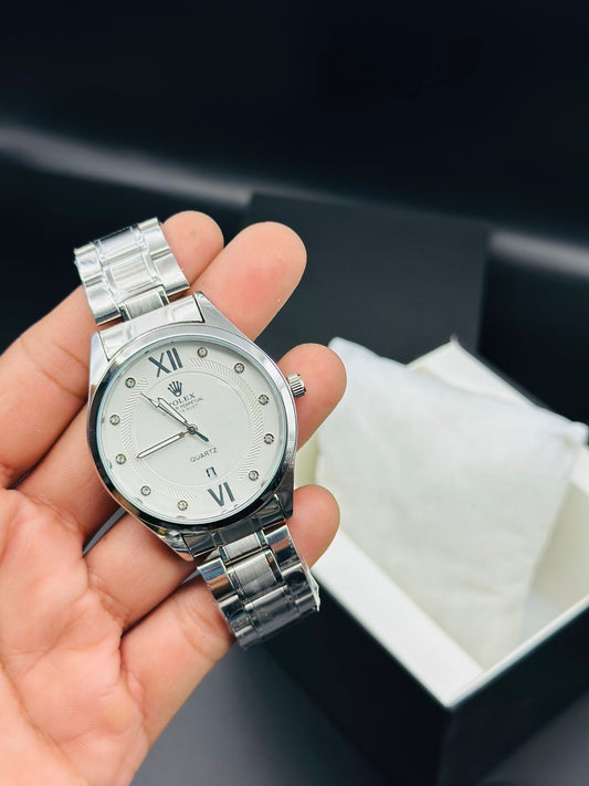 ROLEX WATCH
DATE WORKING 
STAINLESS STEEL CHAIN 
FOR MEN'S