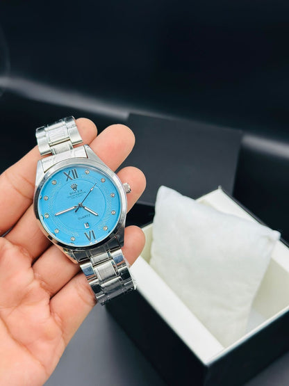 ROLEX WATCH
DATE WORKING 
STAINLESS STEEL CHAIN 
FOR MEN'S