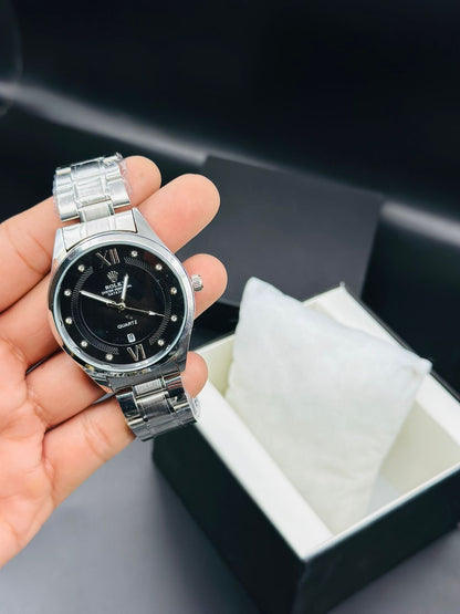 ROLEX WATCH
DATE WORKING 
STAINLESS STEEL CHAIN 
FOR MEN'S